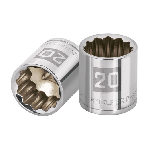 [13640] Dado de 20 mm, 12 puntas, cuadro 3/8', TRUPER D-3820-M