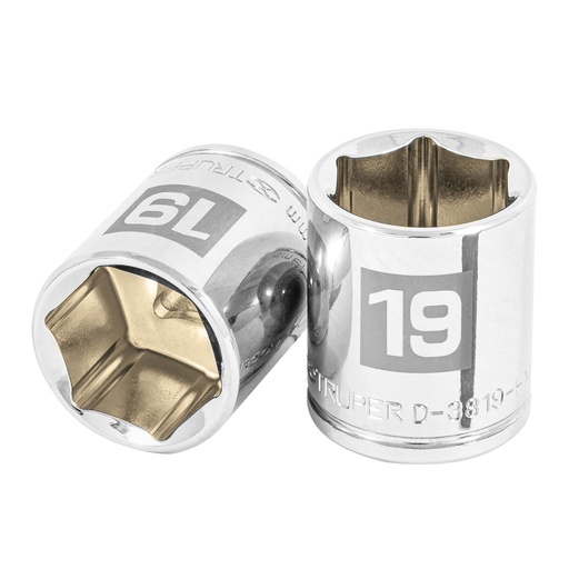 [13683] Dado de 19 mm, 6 puntas, cuadro 3/8', TRUPER D-3819-HM