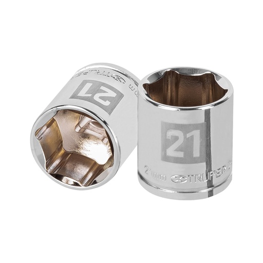 [13685] Dado de 21 mm, 6 puntas, cuadro 3/8', TRUPER D-3821-HM