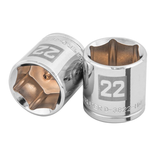 [13686] Dado de 22 mm, 6 puntas, cuadro 3/8', TRUPER D-3822-HM