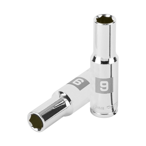 [100994] Dado largo de 9 mm, 6 puntas, cuadro 3/8', TRUPER D-3809-HM-L