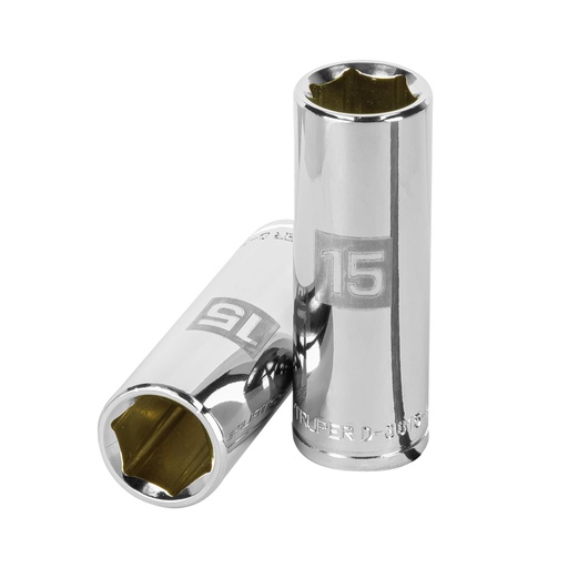 [13775] Dado largo de 15 mm, 6 puntas, cuadro 3/8', TRUPER D-3815-HM-L