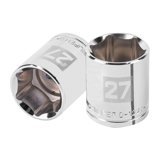 [101007] Dado de 27 mm, 6 puntas, cuadro 1/2', TRUPER D-1227-M