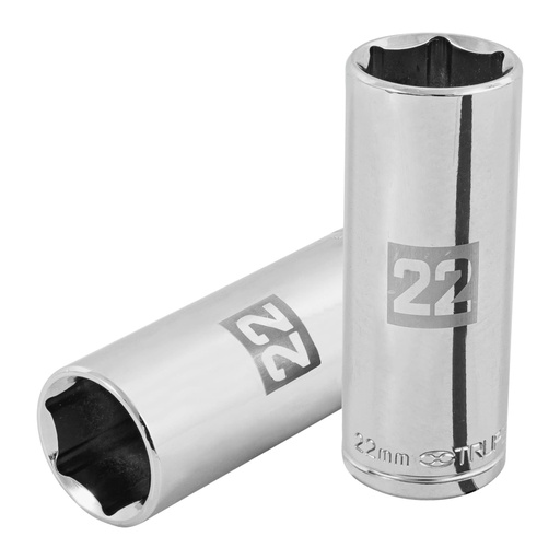 [101010] Dado largo de 22 mm, 6 puntas, cuadro 1/2', TRUPER D-1222-ML
