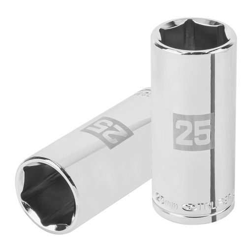 [101013] Dado largo de 25 mm, 6 puntas, cuadro 1/2', TRUPER D-1225-ML