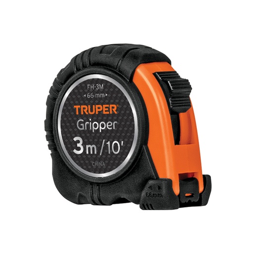 [14577] Flexómetro Gripper contra impactos 3 m cinta 13 mm, TRUPER FH-3M