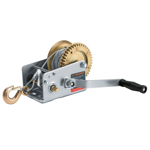 [14721] Malacate de manivela 1100 kg con cable, TRUPER MAW-91C