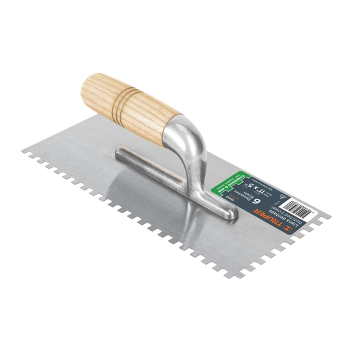 [15410] Llana 11' dentado cuadrado 1/4', 6 remaches, mango madera LLM-6C