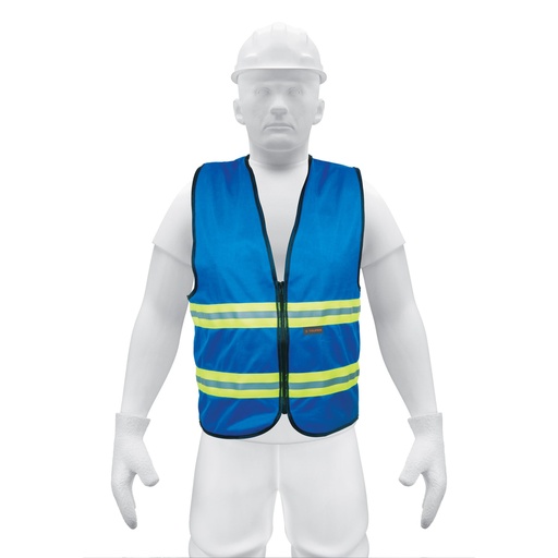 [15416] Chaleco de seguridad azul alta visibilidad con cierre CHS-600A