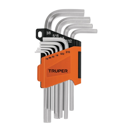 [15539] Juego de 10 llaves hexagonales std, con organizador, TRUPER ALL-10P