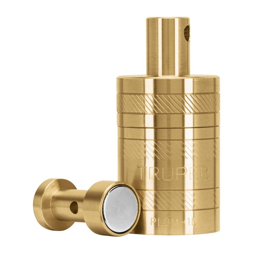 [17067] Plomada de latón 12 oz con centro y guía magnética, TRUPER PLOM-1L