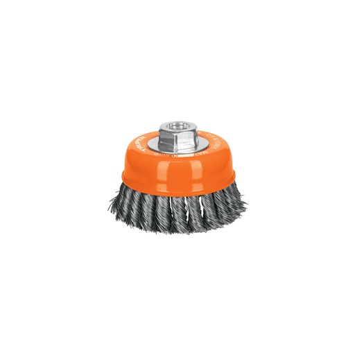 [17532] Carda copa 4' alambre trenzado grueso, eje M14, Truper CT-610MX