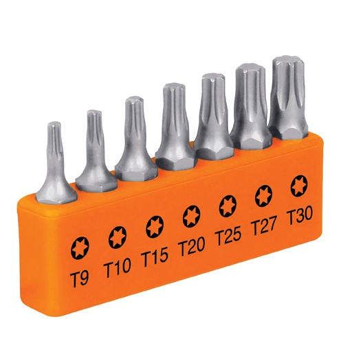 [17795] Juego de 7 puntas torx combinadas largo 1', Truper Expert P7-15T