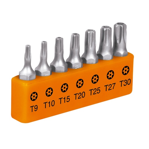 [17797] Juego de 7 puntas torx combinadas c/seguro largo 1', EXPERT P7-15TS