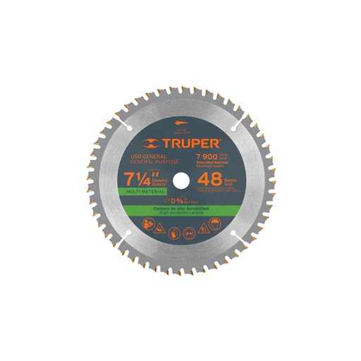 [18317] Disco sierra 7-1/4' multimaterial, 48 dientes centro 5/8' ST-748