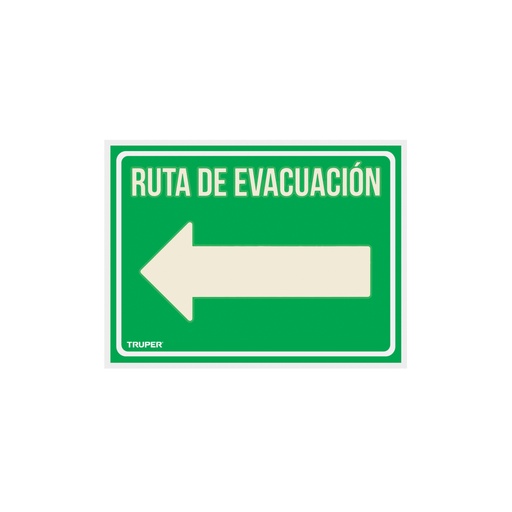 [18369] Letrero de señalización 'RUTA EVACUACIÓN IZQUIERDA',21x28 cm LIN-06