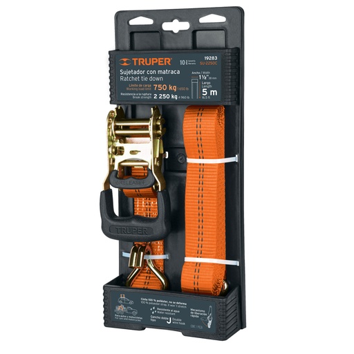 [19283] Sujetador con matraca carga máxima 2250 kg, TRUPER SU-2250C