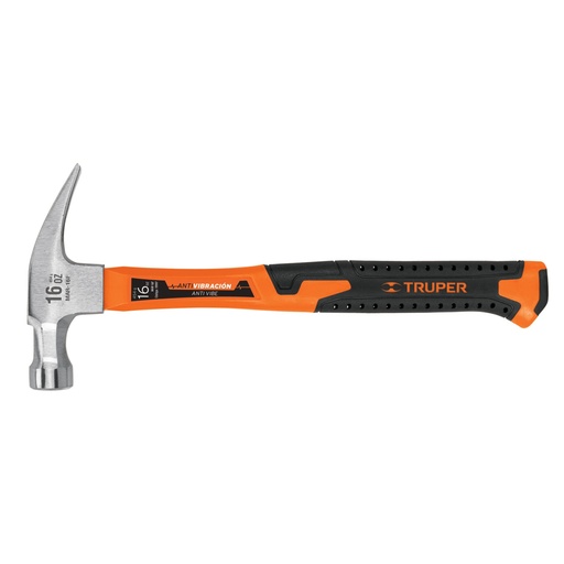 [19997] Martillo 16 oz uña recta, mango fibra de vidrio, TRUPER MAR-16F