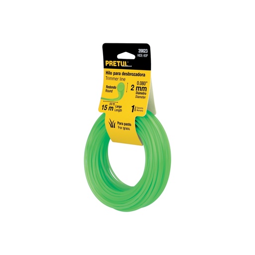 [20023] Hilo redondo, para desbrozadora, 2mm x15m, tarjeta, PRETUL HIDE-80P