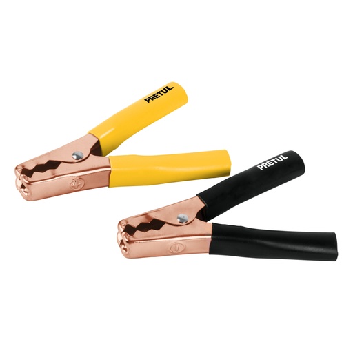 [20123] Caballete con 2 caimanes para cables pasa corriente, PRETUL CAIMAN-P