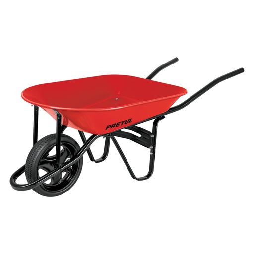 [20629] Carretilla 4 ft3 roja, imponchable, bastidor tubular, PRETUL CAP-40FB