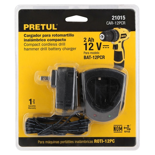 [21015] Cargador baterías de ion litio 12V, para ROTI-12PC, PRETUL CAR-12PCR