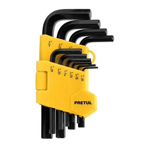 [21854] Juego de 10 llaves hexagonales std, con organizador, PRETUL ALL-10P-P