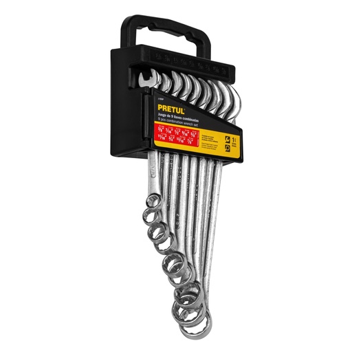 [21994] Juego de 9 llaves combinadas std, PRETUL J-209P