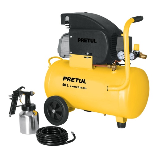 [22066] Kit Compresor lub, 40L, manguera y pistola baja,127V, PRETUL COMP-KIT40P