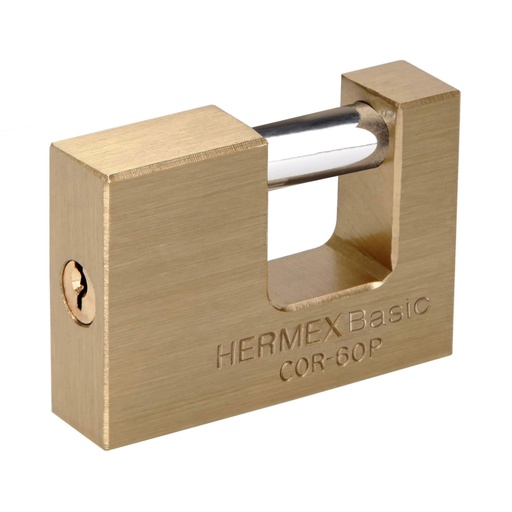 [22518] Candado antipalanca 60 mm cuerpo de latón, HERMEX BASIC COR-60P