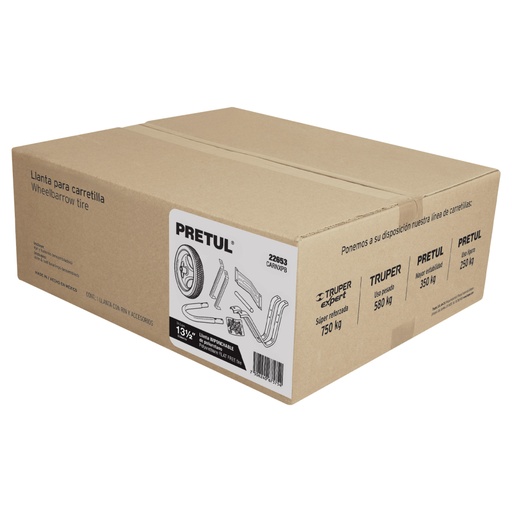 [22653] Caja c/llanta imponchable y acc. p/carretilla roja PRETUL CARNXPB