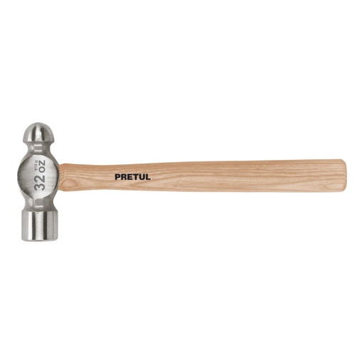 [22660] Martillo pulido de bola 32 oz mango madera, PRETUL MB-32P