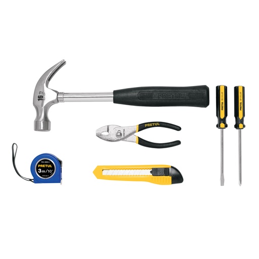 [22972] Juego de herramientas básicas, 6 piezas, PRETUL JGO-CAS6