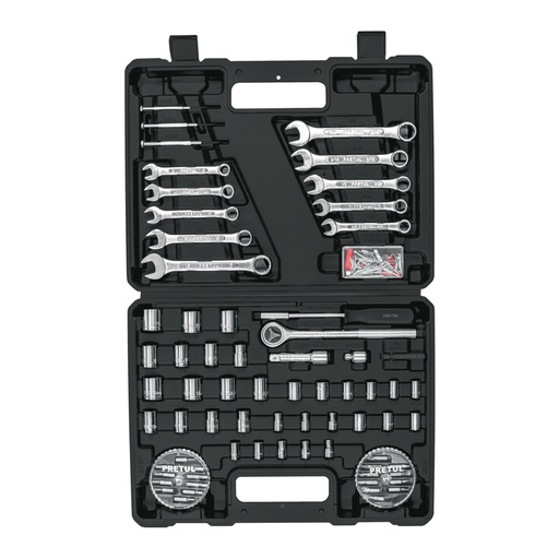 [22980] Juego de 71 herramientas 1/4' y 3/8' para mecánico, Pretul SET-100