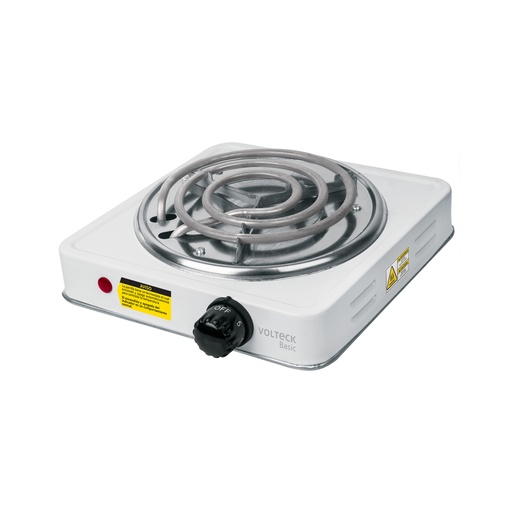 [23031] Parrilla eléctrica 1 quemador en espiral, blanca, BASIC PAEL-1CP