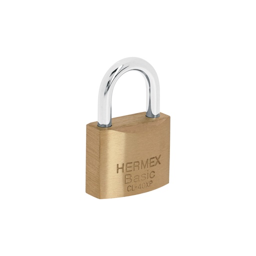 [23510] Candado de latón 40 mm llave tetra en blíster, HERMEX BASIC CL-40XP