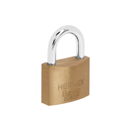[23511] Candado de latón 50 mm llave tetra en blíster, HERMEX BASIC CL-50XP