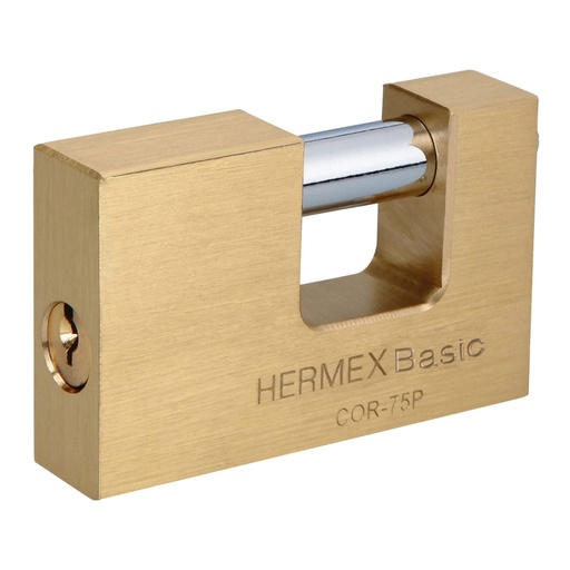 [23512] Candado antipalanca 75 mm cuerpo de latón, HERMEX BASIC COR-75P