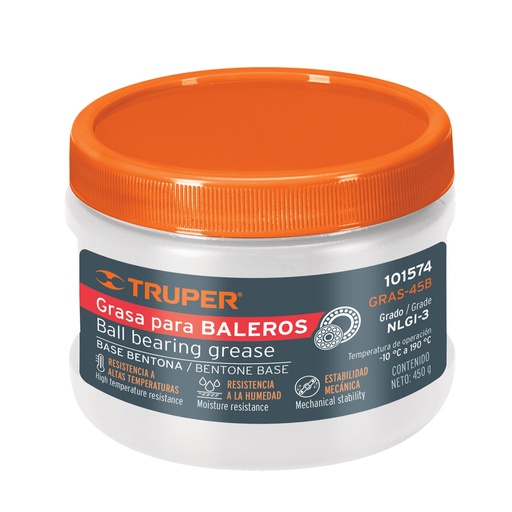 [101574] Grasa automotriz, base bentona, 450 g, TRUPER GRAS-45B