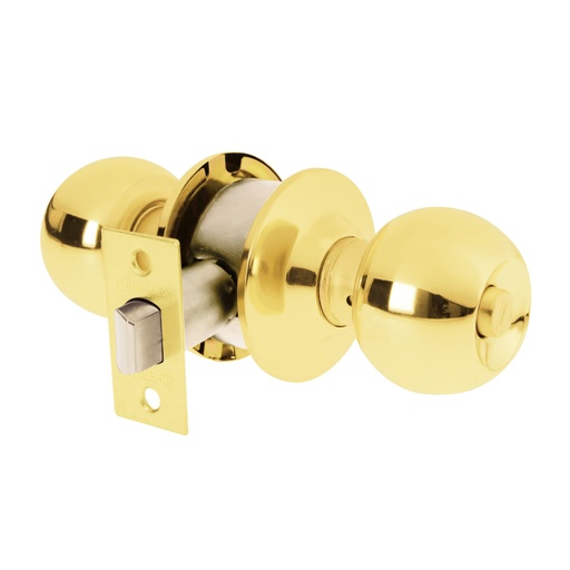 [23566] Cerradura tipo esfera, cilíndrico, baño, brillante, BASIC BAL-LB-BP