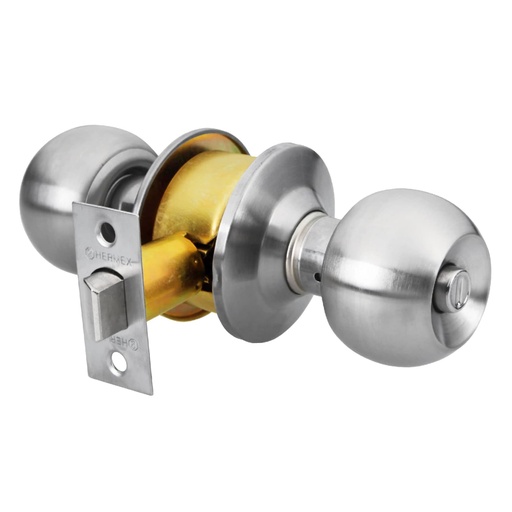 [23568] Cerradura tipo esfera, cilíndrico, baño, cromo, HERMEX BASIC BAL-CM-BP