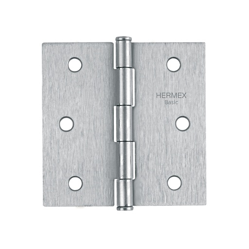 [23687] Bisagra cuadrada 3', acero satinado, cabeza plana, BASIC BC-303PP