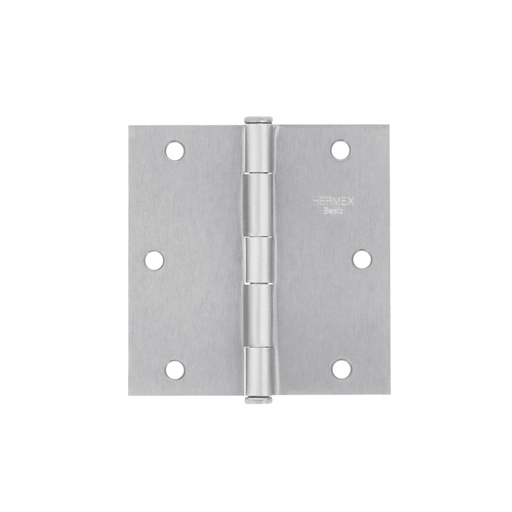[23688] Bisagra cuadrada 3-1/2', acero satinado, cabeza plana, BASIC BC-353PP
