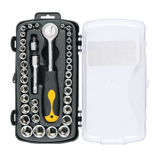 [23969] Juego de 39 herramientas 1/4' y 3/8' para mecánico, PRETUL JUDA-38P