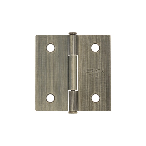 [25101] Bisagra cuadrada 2', latón antiguo, cabeza plana, BASIC BC-202PP