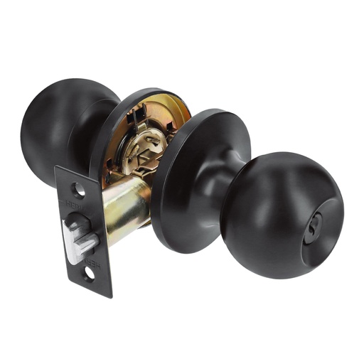 [26178] Cerradura esfera tubular, entrada, negro, blíster, BASIC BALT-NE-EPB