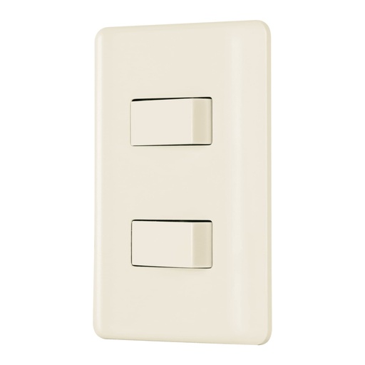 [26640] Placa armada, 2 interruptores, marfil, VOLTECK PA-APDO-BI