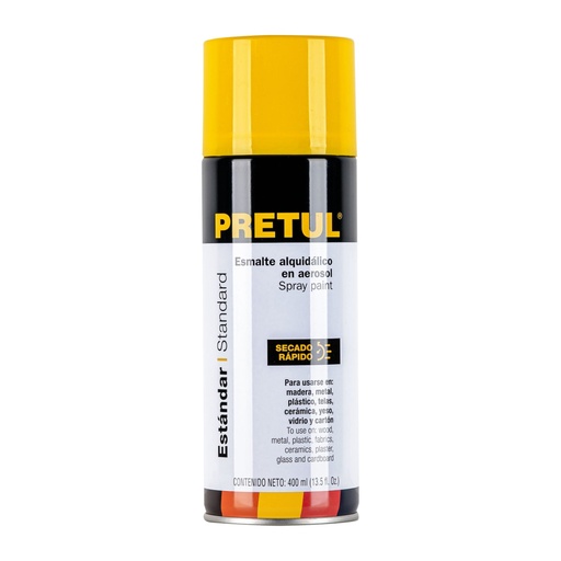 [27003] Pintura en aerosol, amarillo canario, 400 ml, PRETUL PA-AC-P