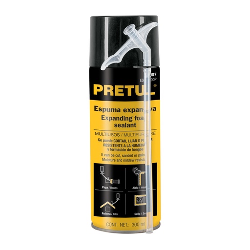 [27007] Espuma expansiva de poliuretano, 300 ml, PRETUL ESEX-300P