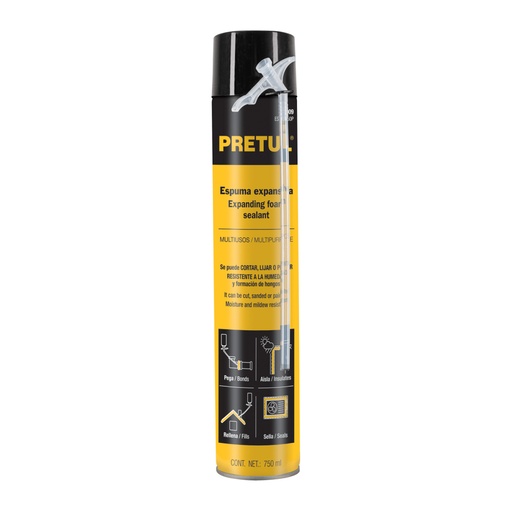 [27009] Espuma expansiva de poliuretano, 750 ml, PRETUL ESEX-750P